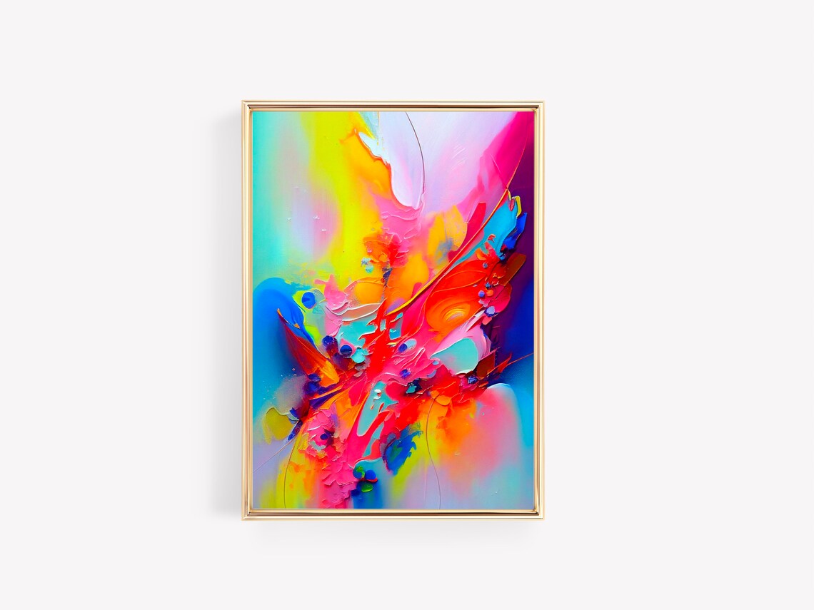 Neon Diagonal Energy Brushstrokes Abstract Color Burst Poster - Image 4