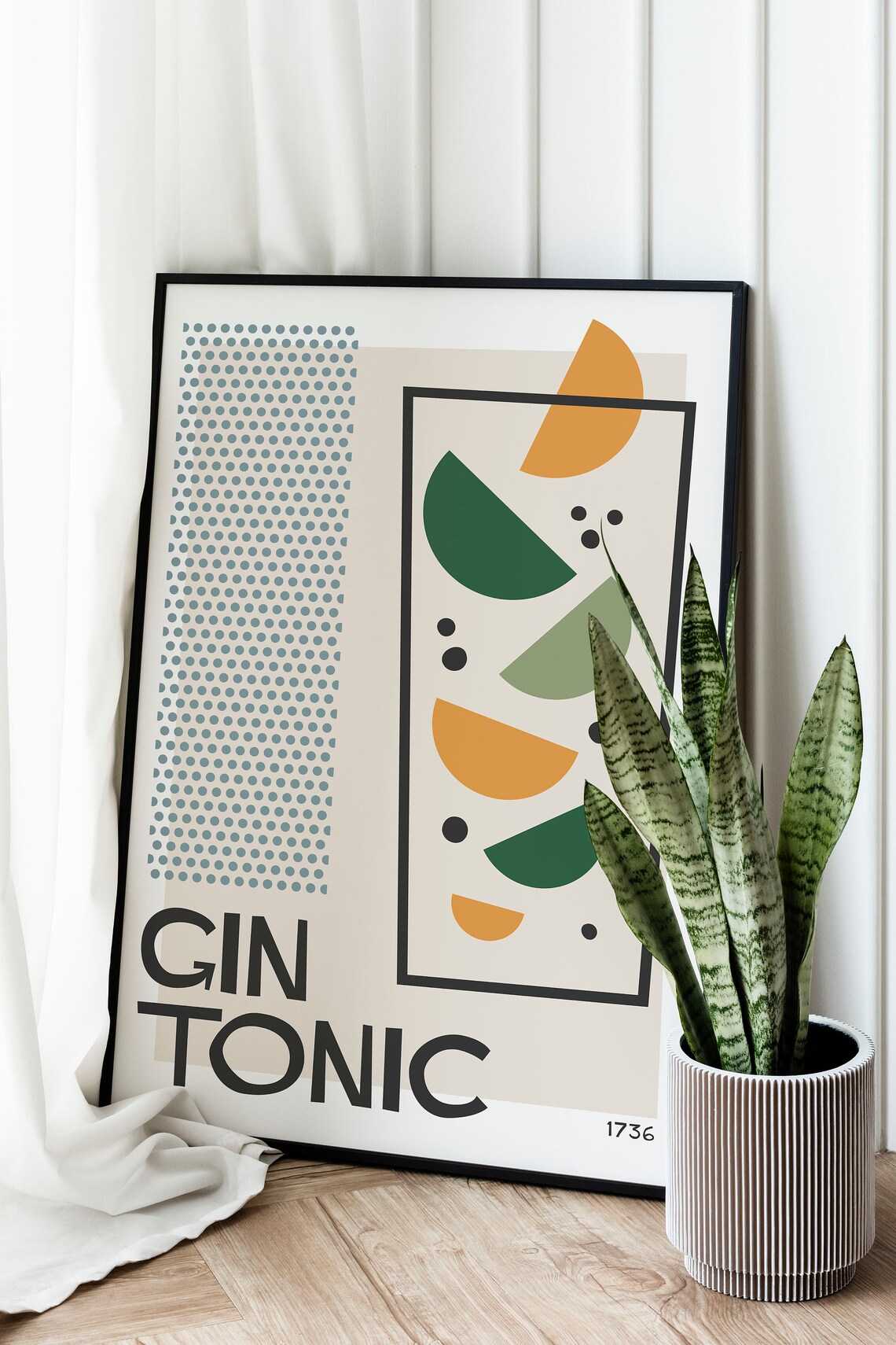 Gin Tonic Cocktail Art Print, Mid-Century Retro Bar - Image 2