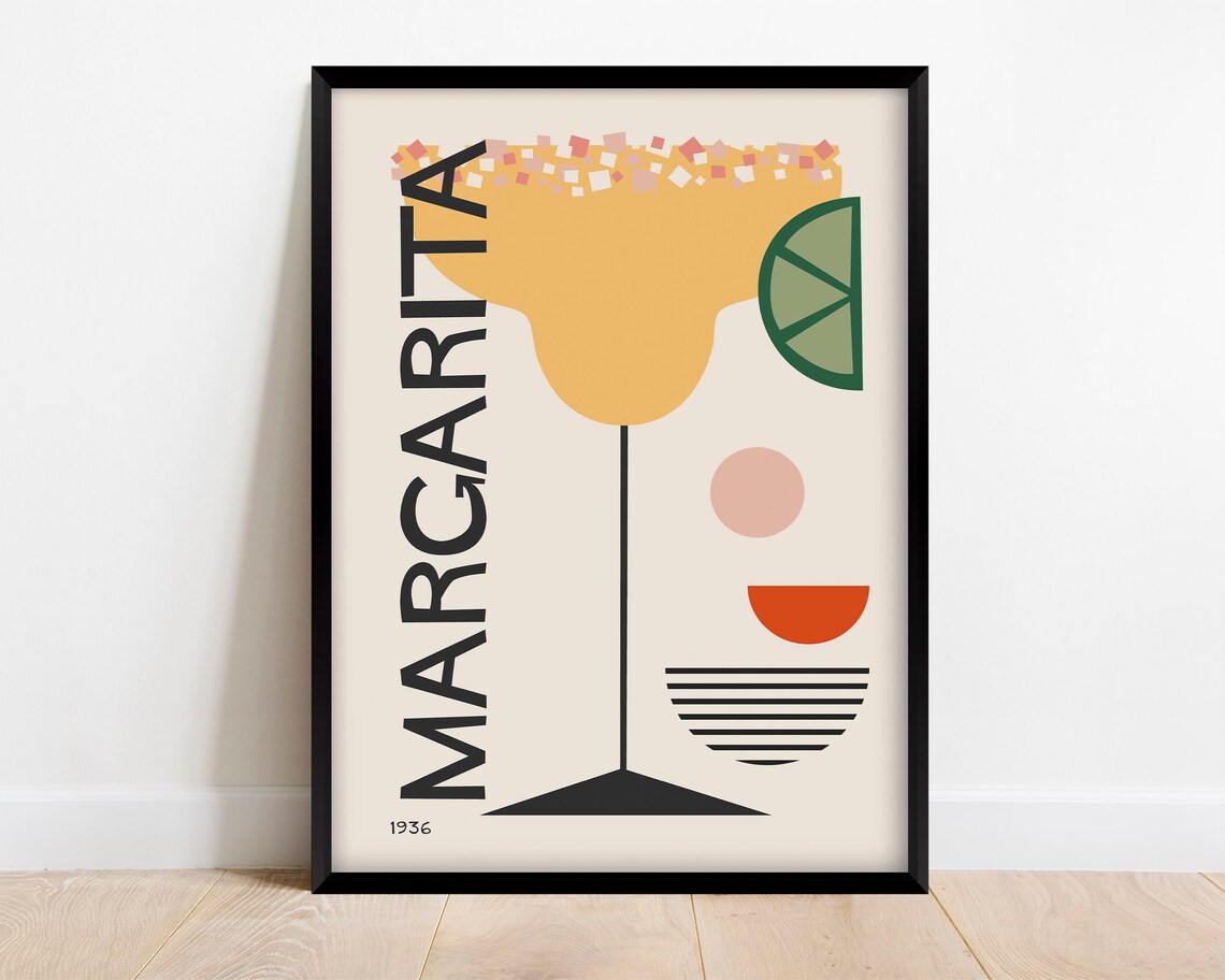 Margarita Cocktail Retro Mid-Century Modern Poster