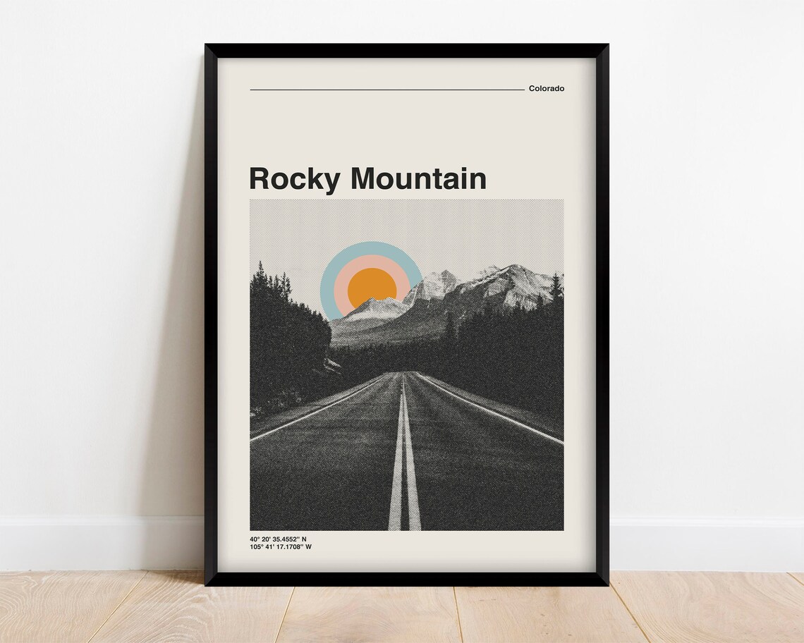 Rocky Mountain National Park Retro Travel Poster