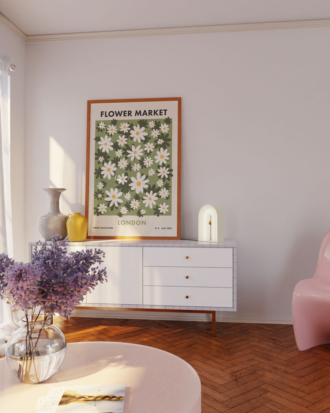 Flower Market Poster, Retro Botanical Art Print - Image 3