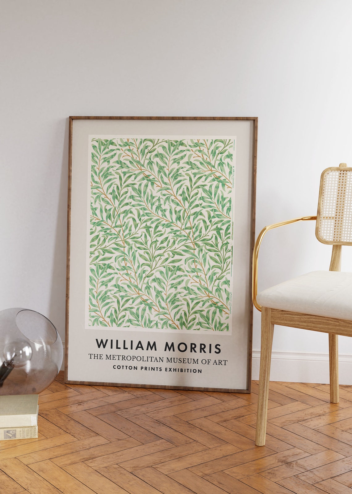 William Morris Willow Green Leaves Cotton Prints Exhibition Poster - Image 2