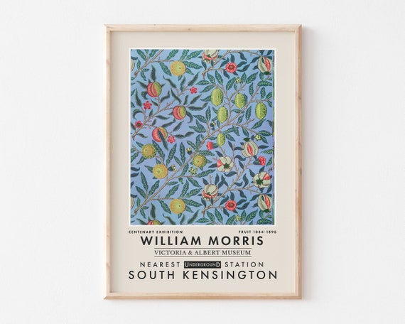 William Morris Print Exhibition Poster Spring Wall Decor Botanical Fruit Print Art Noveau Museum Poster