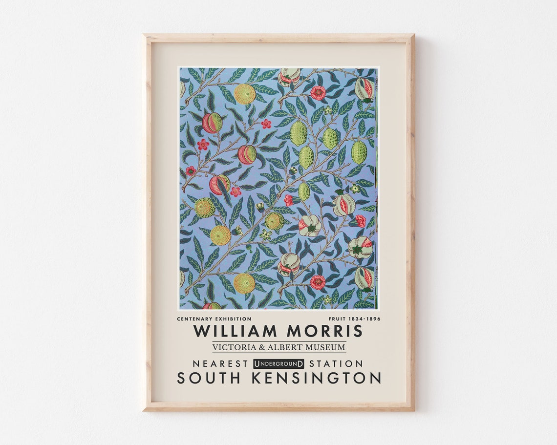 William Morris Fruit Pattern V and A Museum Exhibition Poster