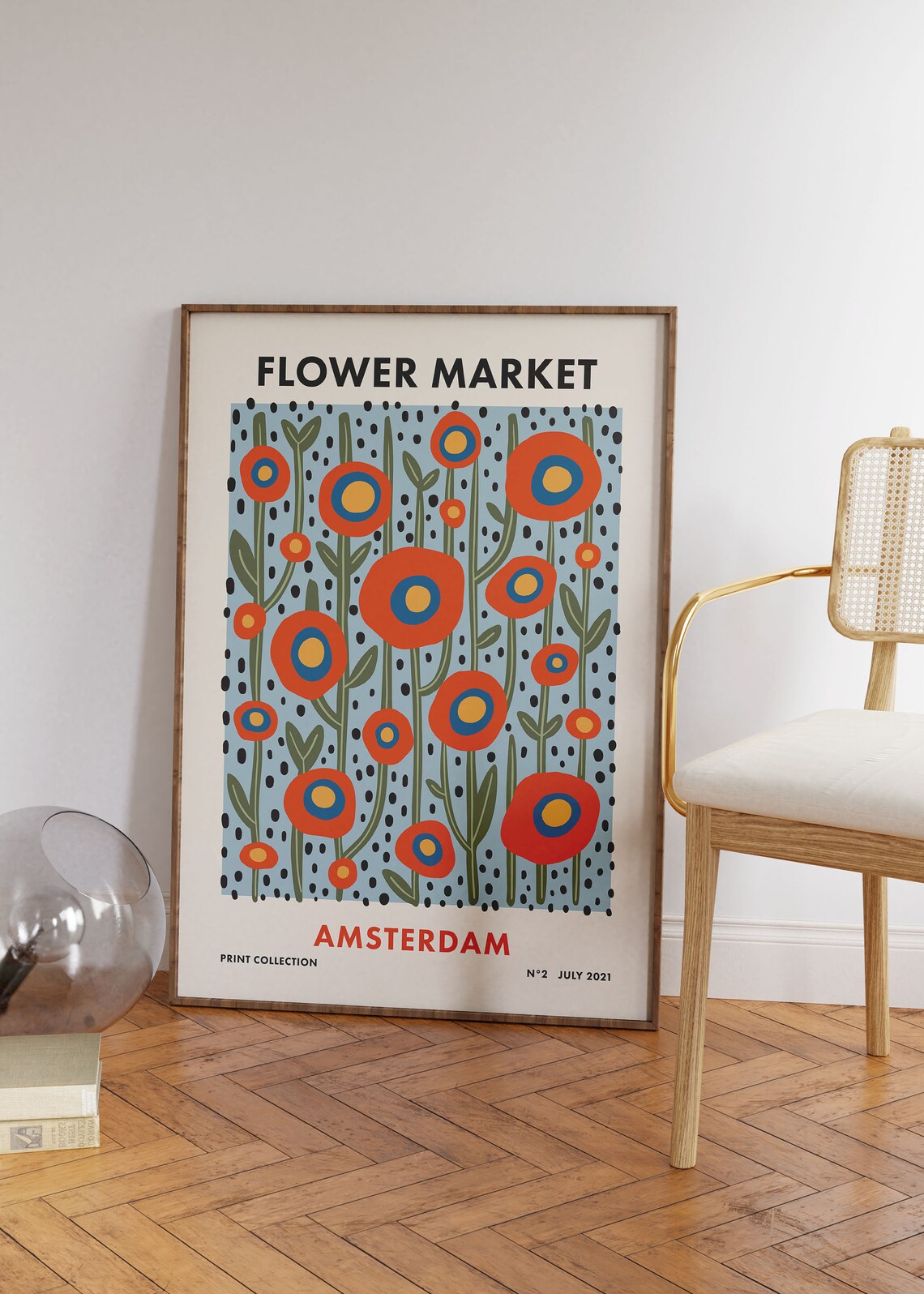 Flower Market Amsterdam Abstract Floral Travel Poster - Image 2