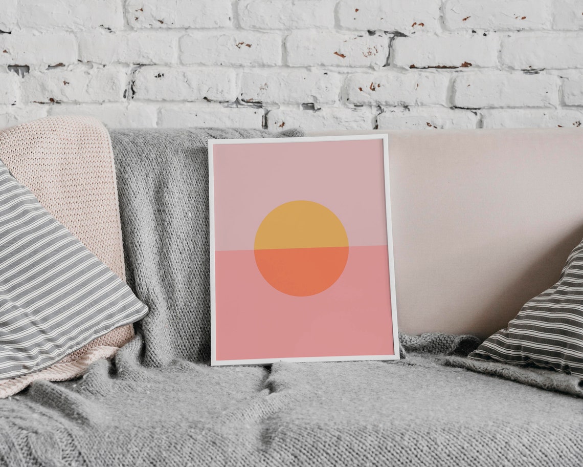 Retro Minimalist Abstract Sunset Half Sun Circle Wall Poster - Image 3