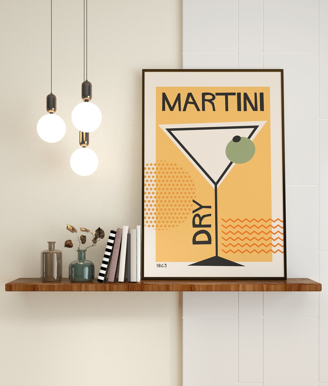 Martini Dry Cocktail Retro Poster, Mid-Century Modern - Image 3