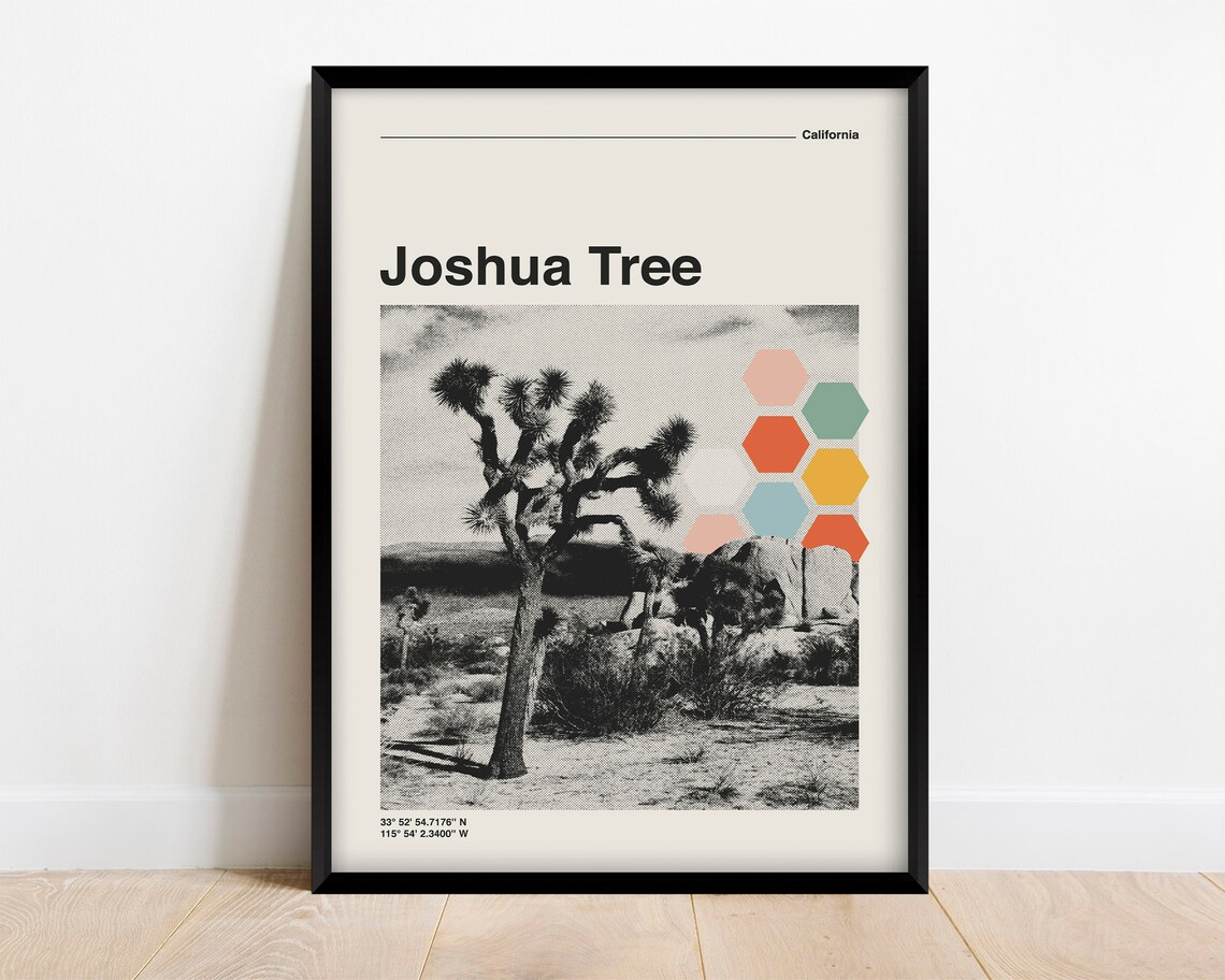 Joshua Tree National Park Retro Minimalist Travel Poster