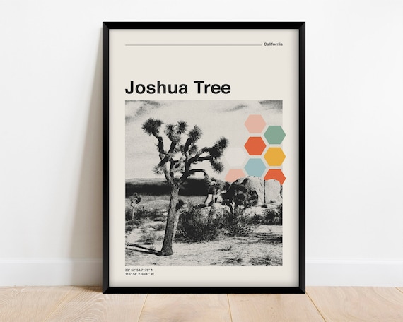 Joshua Tree National Park Retro Minimalist Travel Poster