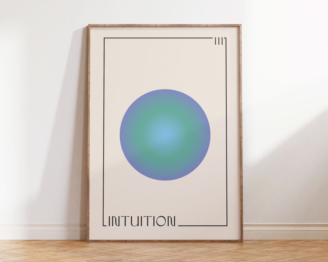 Angel Number 1111 Intuition Blue Gradient Circle Aura Poster
