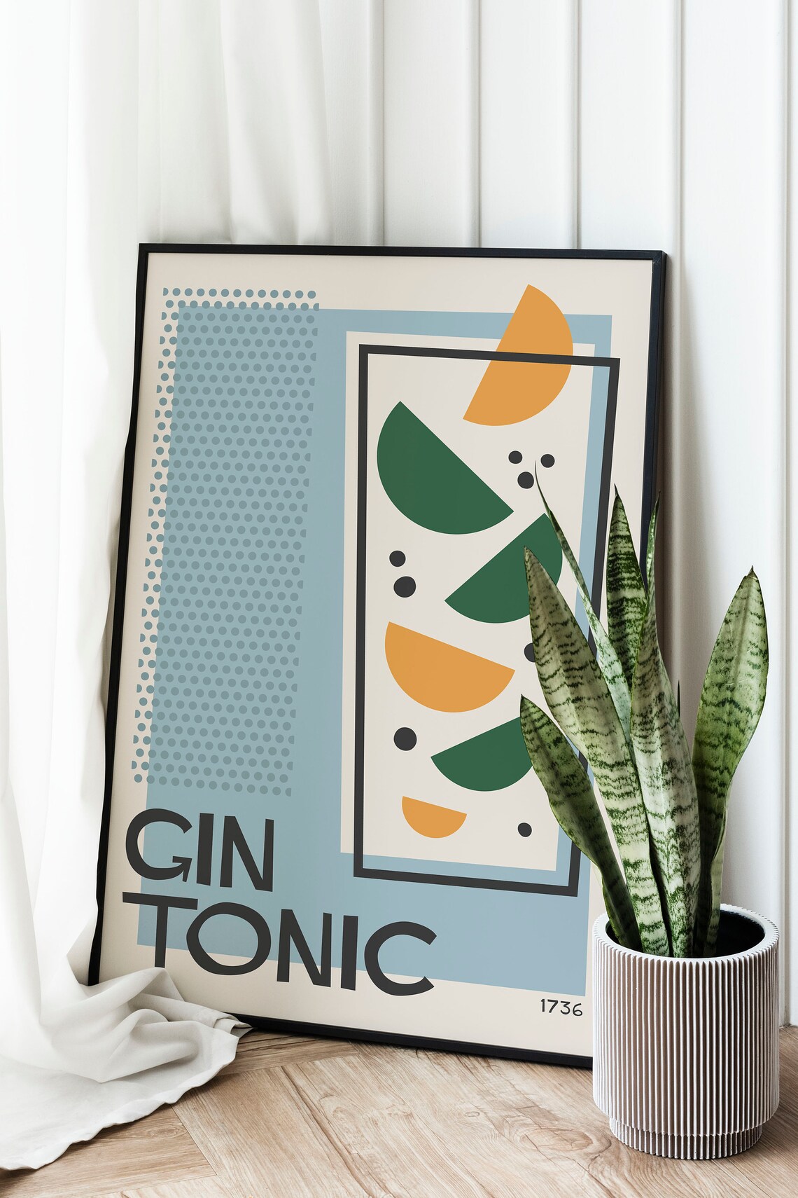 Gin Tonic Cocktail Art Print, Retro Bar Decor - Image 2