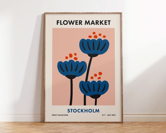 Flower Market Print Stockholm, Modern Floral Art Print