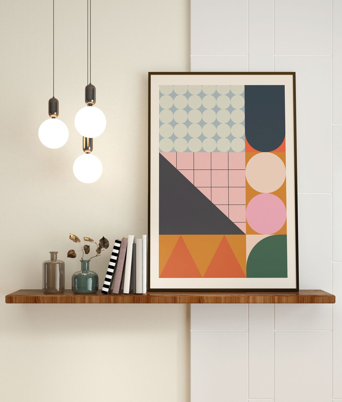 Colorful Geometric Bauhaus Mid Century Modern Abstract Poster - Image 2
