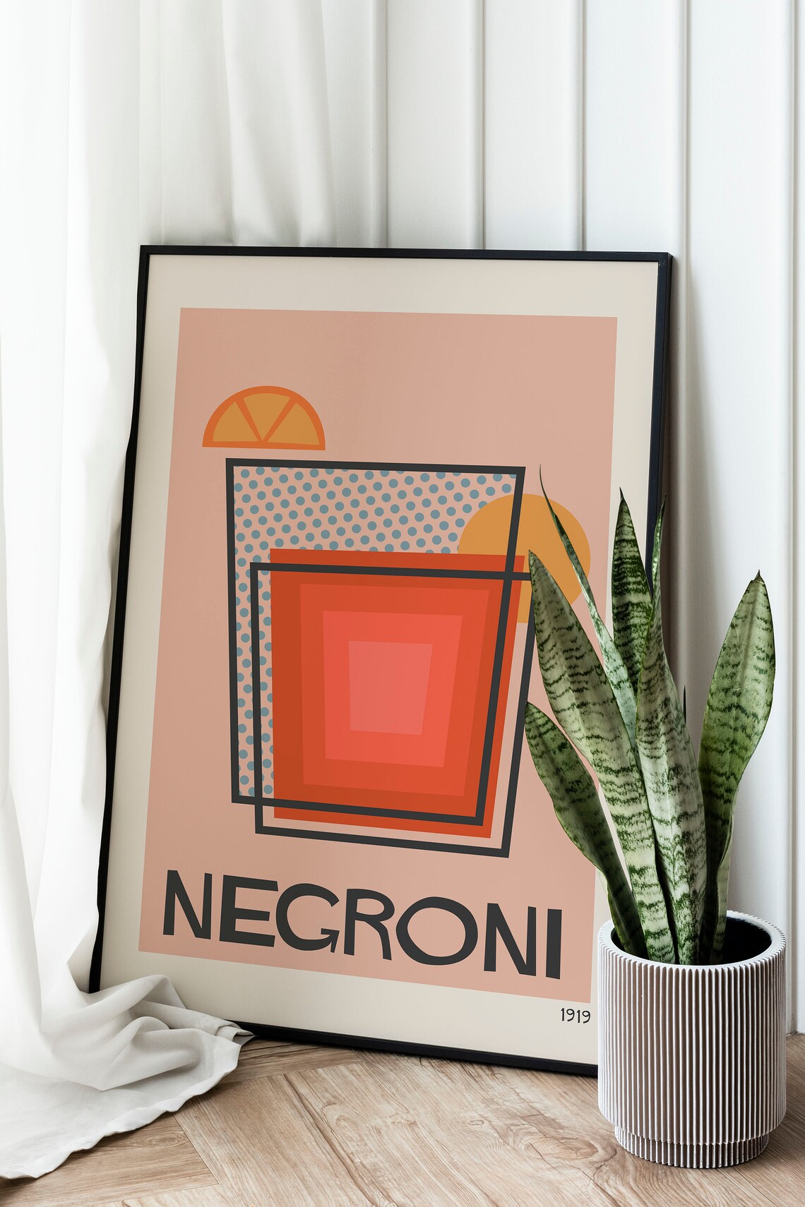 Negroni Cocktail Print, Mid Century Modern Bar Decor - Image 2