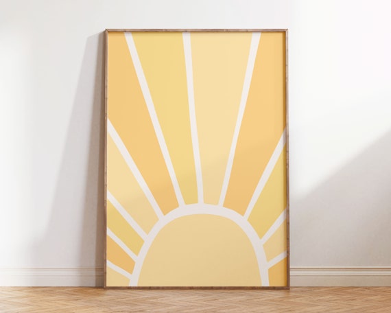 Boho Sun Yellow Pastel Room Decor Aesthetic Instant