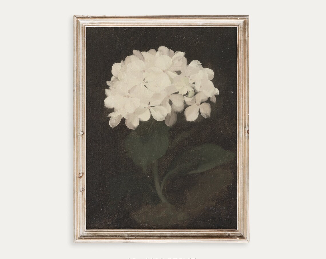 Vintage Flower Painting, Floral Wall Art Print
