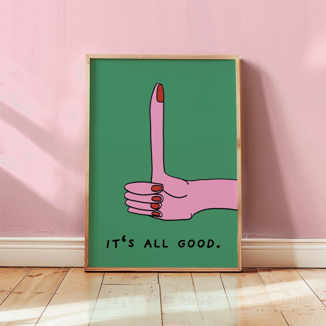 Its All Good Green Retro Dopamine Affirmation Art Print