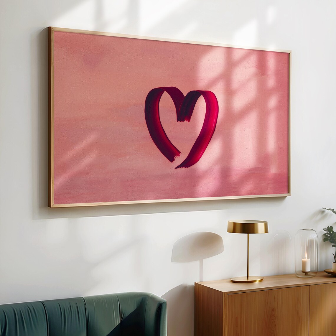 Valentines Minimalist Abstract Heart Art Print - Image 5