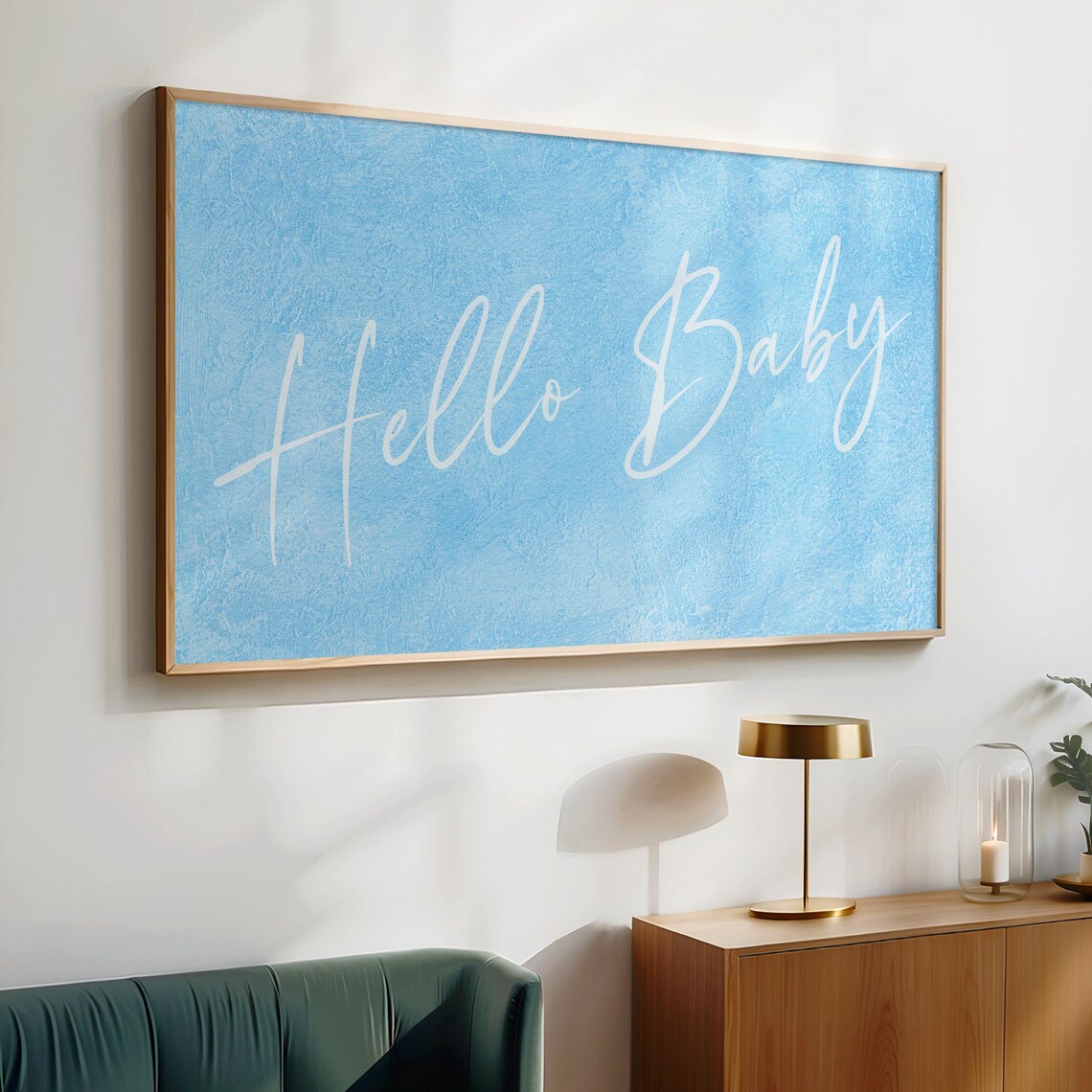 Hello Baby Minimalist Baby Shower Art Print - Image 3