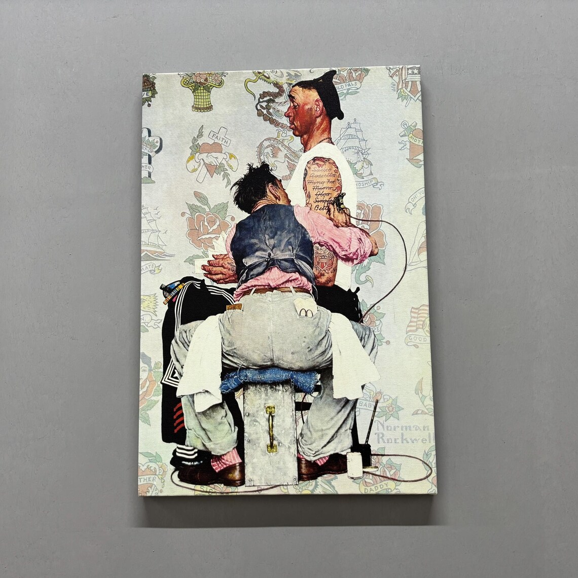 Norman Rockwell Glass Tattoo Artist, Abstract Art
