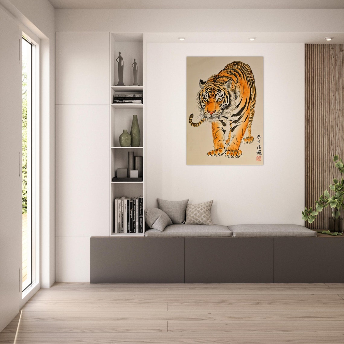 Traditional Japanese Tiger Woodblock Print Vintage Inspired Art Print For Lovers Of Asian Culture - Image 5