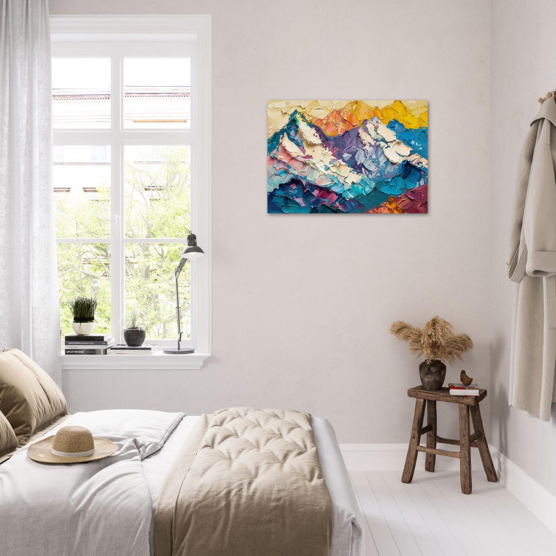 Abstract Mountain Panorama Bright Colors Premium Poster Impasto Style Home Decoration Mountains Premium Paper - Image 6