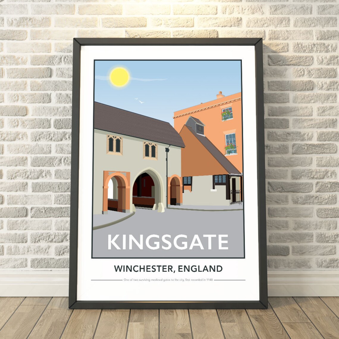 Kingsgate Winchester England Medieval City Gate Historic Landmark Travel Poster
