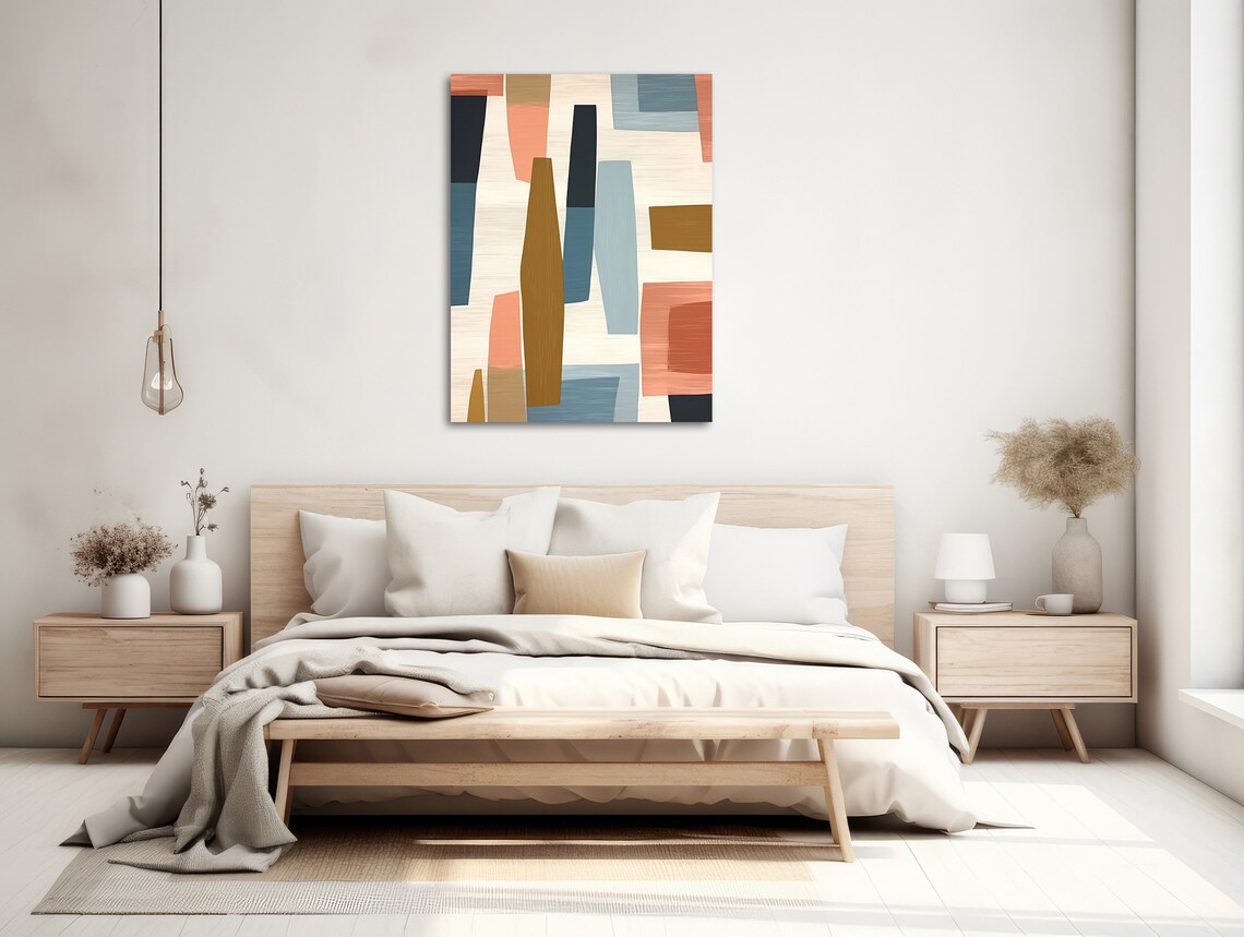 Cosmic Bliss Mid-Century Abstract Wall Art Print - Image 2