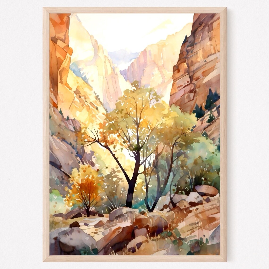 Zion National Park Utah Watercolor Art Print