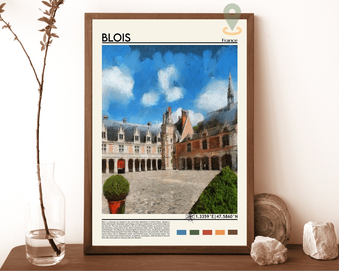 Blois France Historic Royal Chateau Courtyard Photo Travel Wall Art