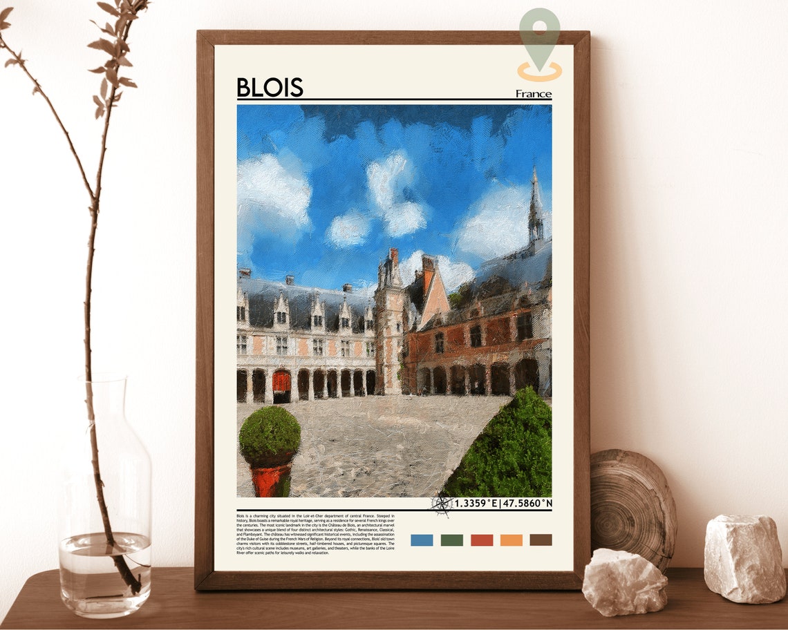 Blois Print Blois Poster Blois Wall Art Blois Travel Print Blois Art Print Blois Artwork Blois Photo France Print Blois France Art