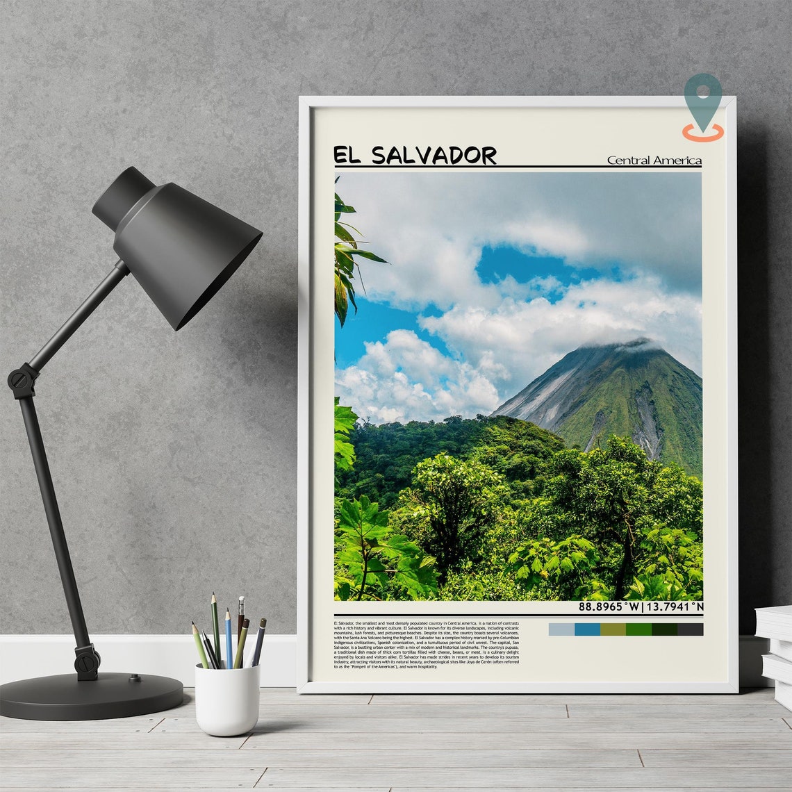 El Salvador Art El Salvador Artwork El Salvador Map El Salvador Photo El Salvador Poster El Salvador Print El Salvador Travel - Image 4