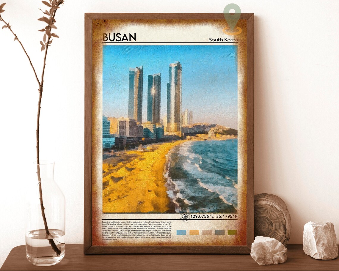 Busan South Korea Haeundae Beach Towers at Sunset Coast Poster - Image 6