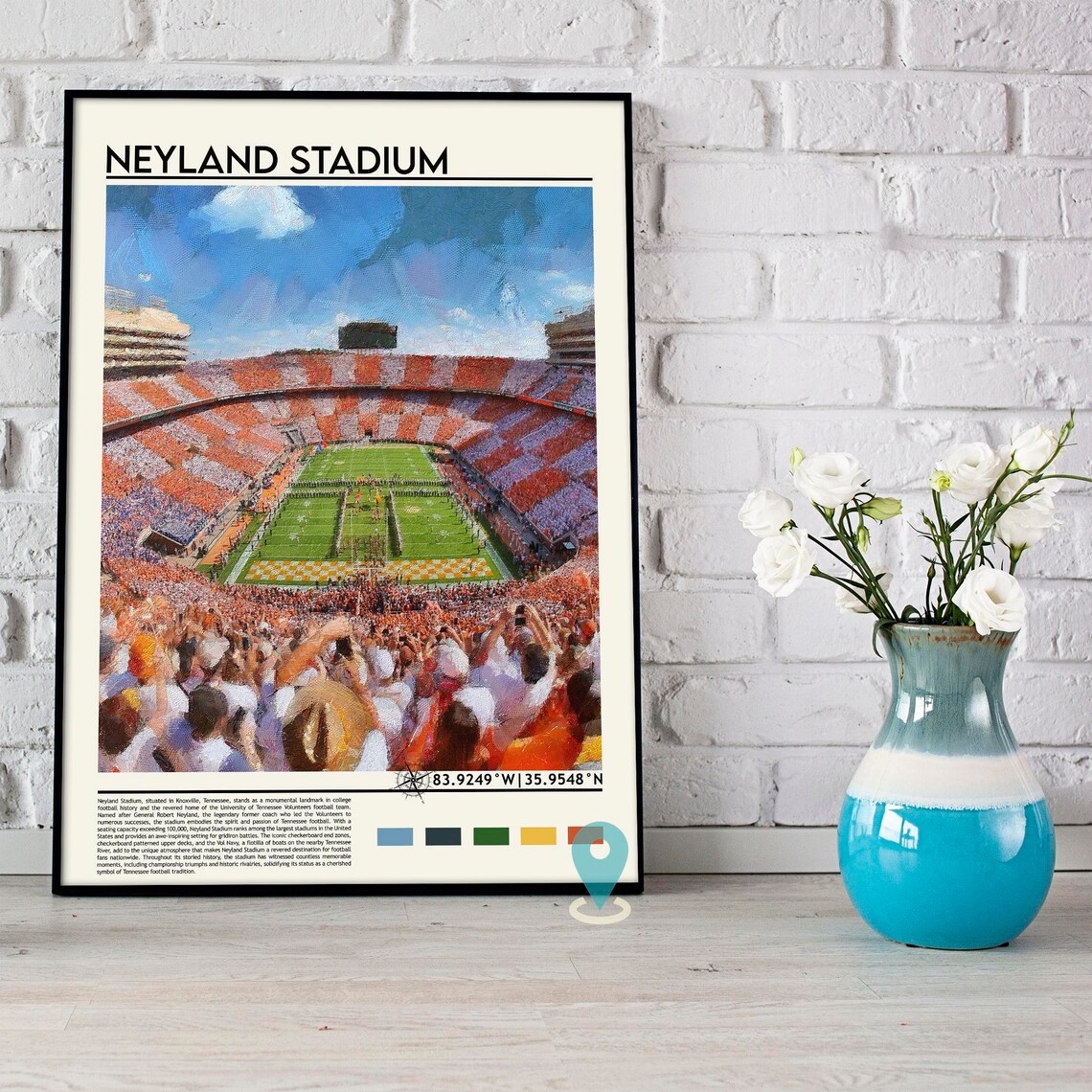 Neyland Stadium Tennessee Football Checkerboard Crowd Sports Poster - Image 5