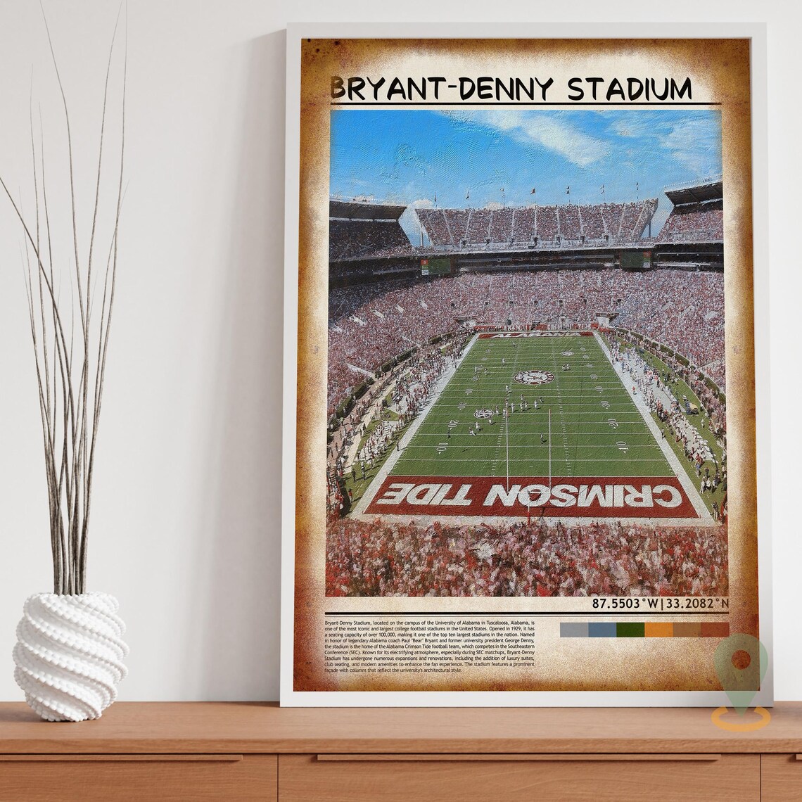 Bryant Denny Stadium Alabama Crimson Tide College Football Poster - Image 3
