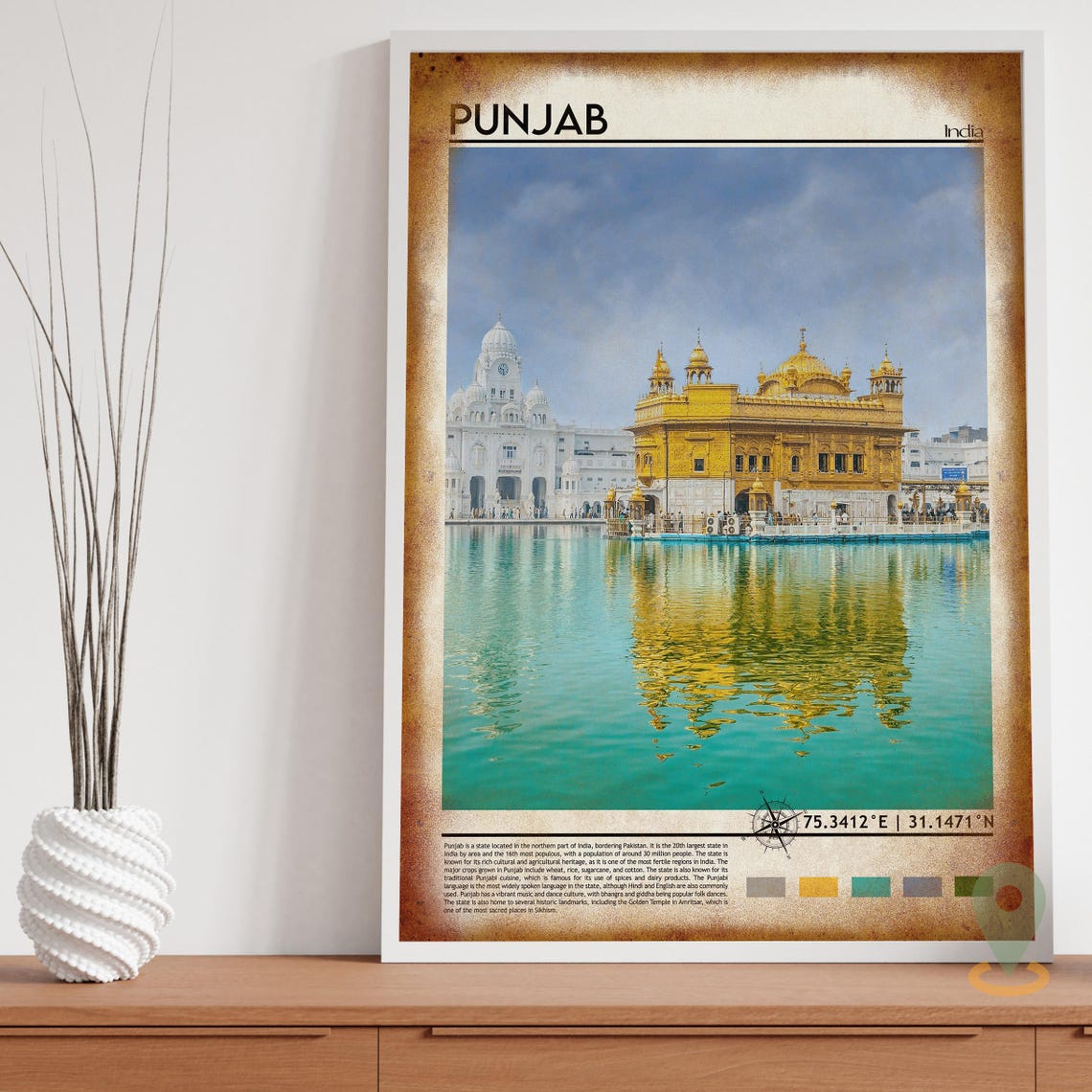 Golden Temple Amritsar Punjab India Sacred Reflection Poster - Image 3