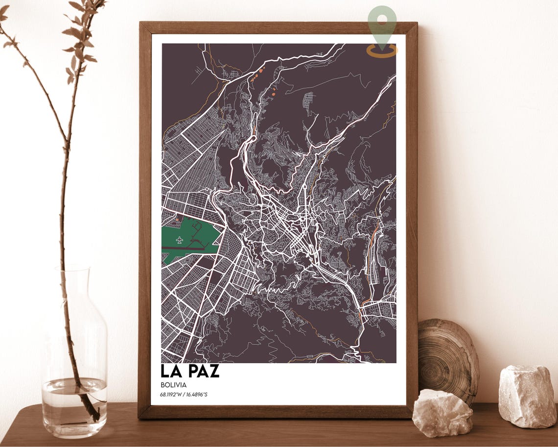 La Paz Map La Paz Map Print La Paz Wall Art La Paz Travel Poster La Paz Poster La Paz Photo La Paz City Map La Paz Bolivia Poster - Image 5