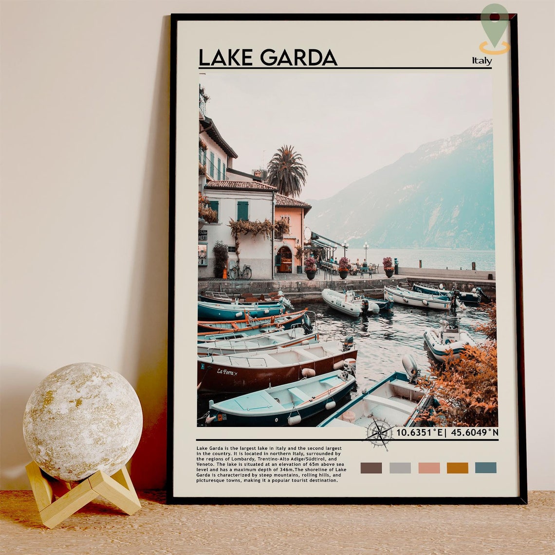 Lake Garda Print Lake Garda Art Lake Garda Poster Lake Garda Photo Lake Garda Poster Print Lake Garda Painting Italy Travel Poster - Image 3
