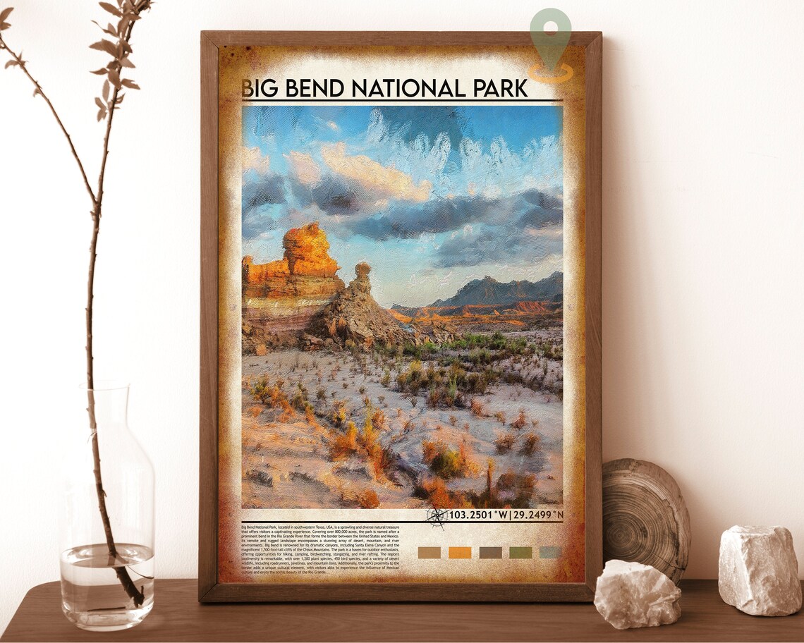 Big Bend National Park Texas Desert Rock Formations Sunset Poster - Image 6