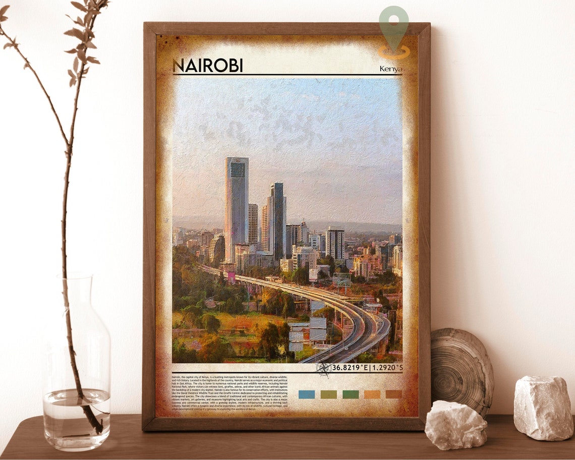 Nairobi Print Vintage Poster Nairobi Wall Art Nairobi Poster Nairobi Photo Nairobi Poster Print Kenya Poster Nairobi City - Image 6