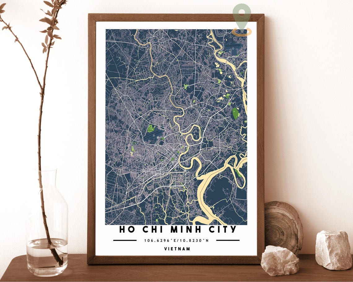 Ho Chi Minh City Map Ho Chi Minh City Map Print Ho Chi Minh City Wall Art Ho Chi Minh City Travel Poster Ho Chi Minh City Vietnam Poster - Image 6