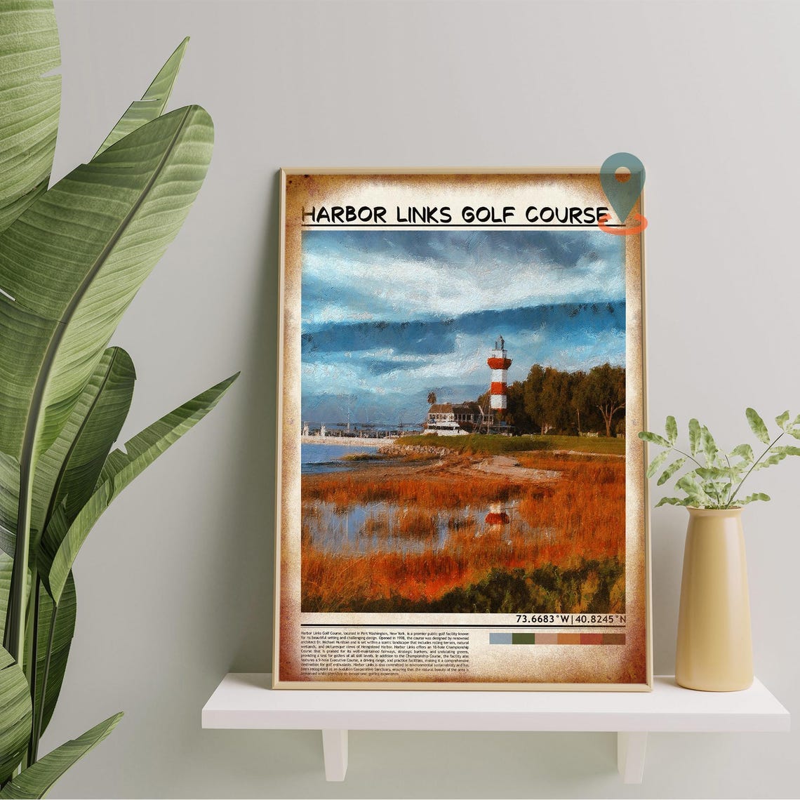 Harbor Links Golf Course Lighthouse Wetland Reflection Poster - Image 5
