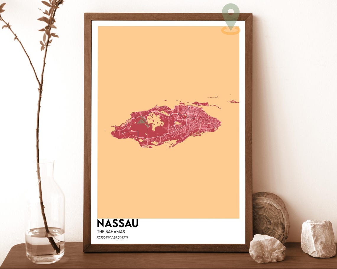 Nassau Map Nassau Map Print Nassau Wall Art Nassau Travel Poster Nassau Poster Nassau Photo Nassau City Map Nassau Bahamas - Image 4