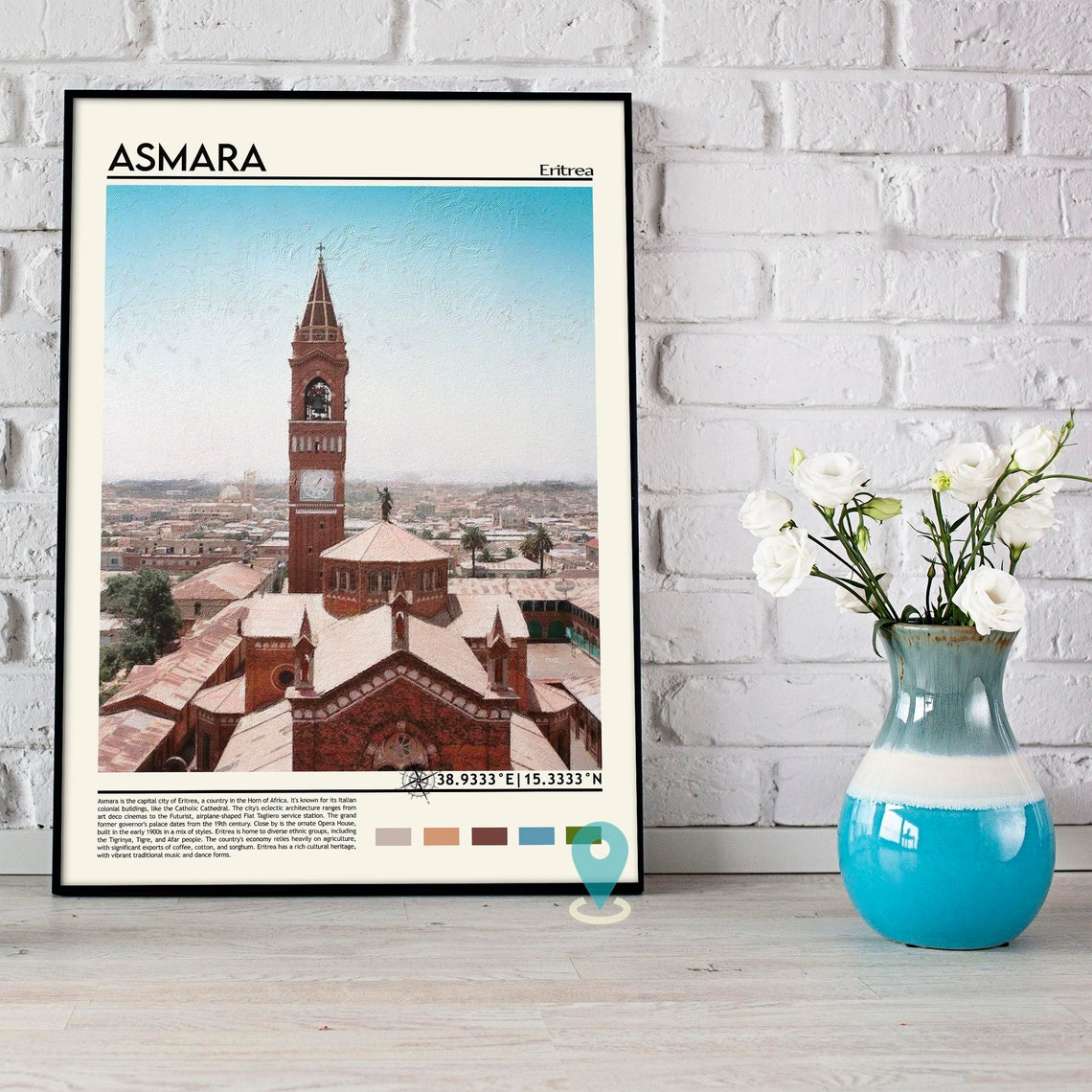 Asmara Eritrea Cathedral Bell Tower Historic City View Poster - Image 5