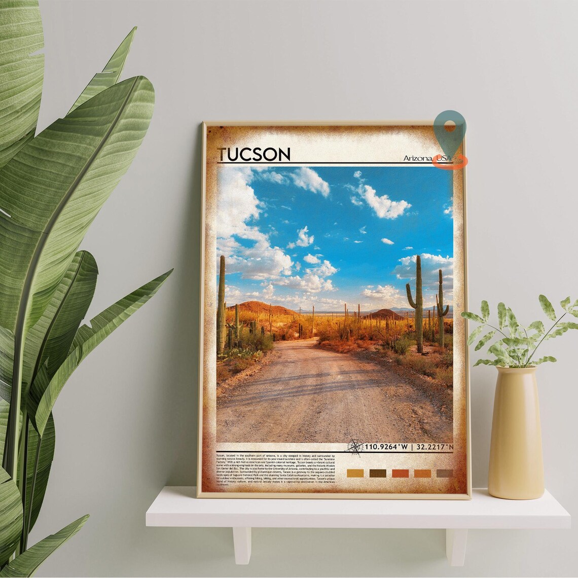 Tucson Arizona Saguaro Desert Road Cactus Landscape Travel Poster - Image 5