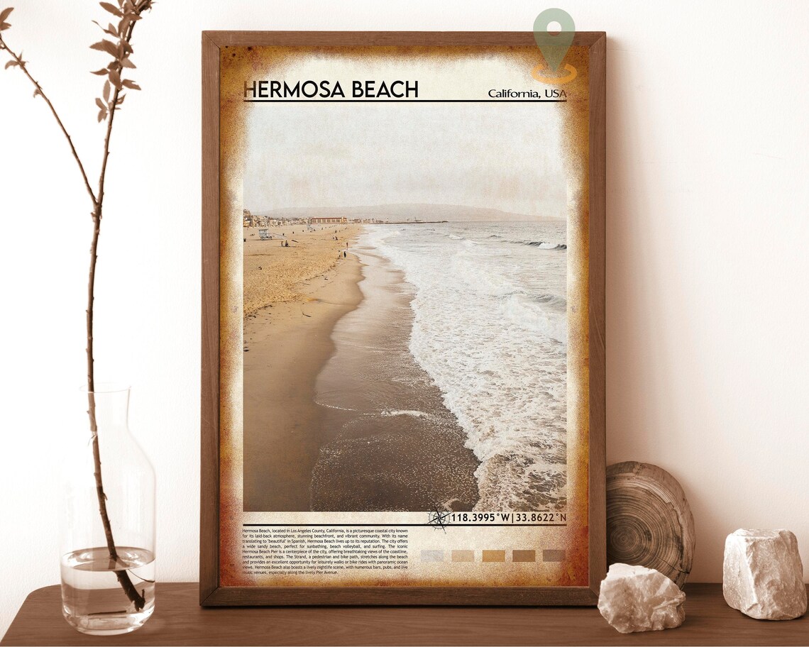Hermosa Beach California Shoreline Waves USA Beach Photo Poster - Image 6