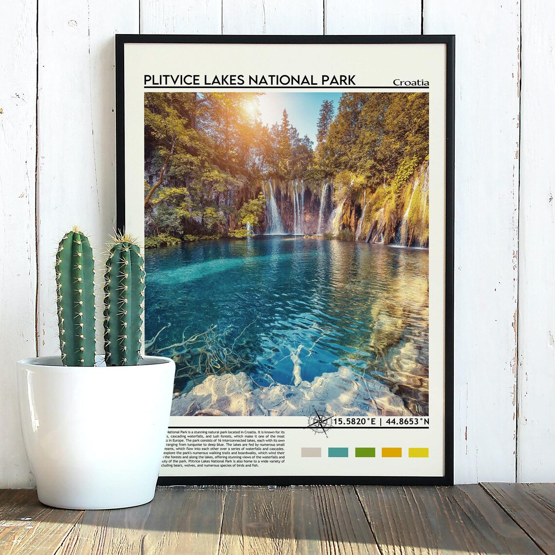 Plitvice Lakes Croatia Turquoise Waterfalls Forest Travel Poster - Image 2