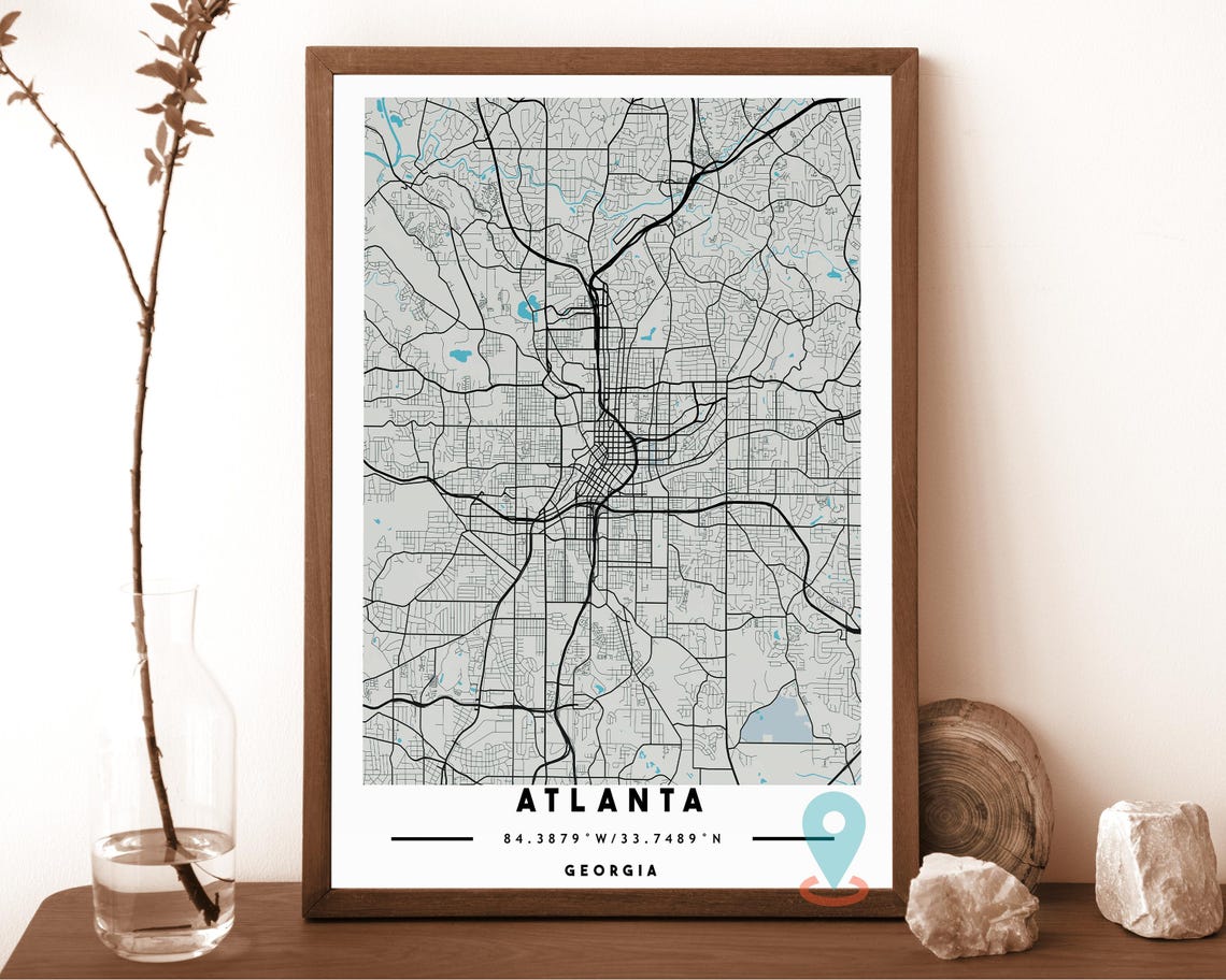 Atlanta Map Atlanta Map Print Atlanta Wall Art Atlanta Travel Poster Atlanta Poster Atlanta Photo Atlanta City Map Atlanta Georgia - Image 3