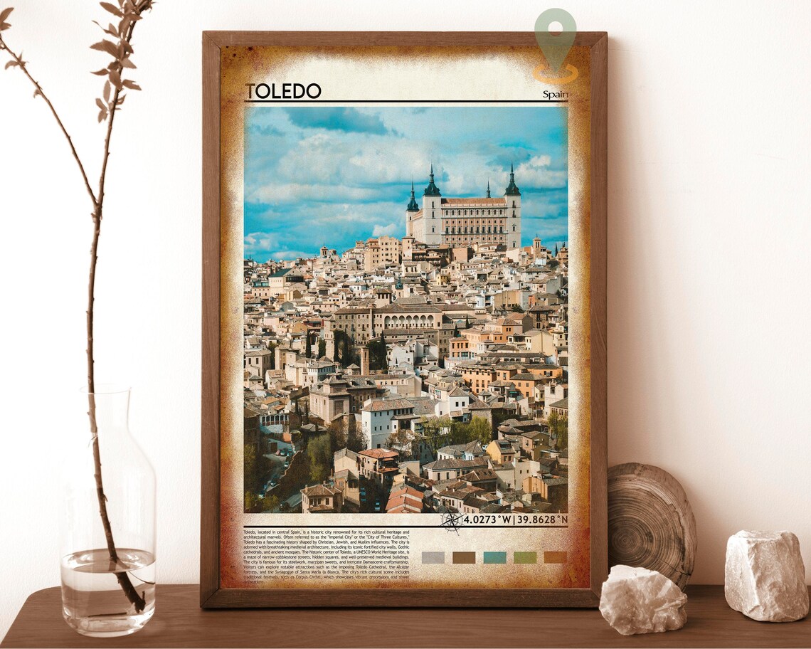 Historic Toledo Spain Alcazar Hilltop Old Town Travel Poster - Image 6