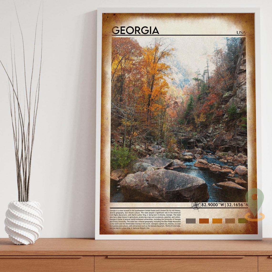 Georgia Print Georgia Wall Art Georgia Poster Georgia Photo Georgia Poster Print Georgia Wall Decor Georgia Travel Poster - Image 4
